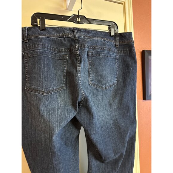 Avenue J Womens Distressed Straight Leg Blue Denim Jeans Size 22W - Picture 7 of 10